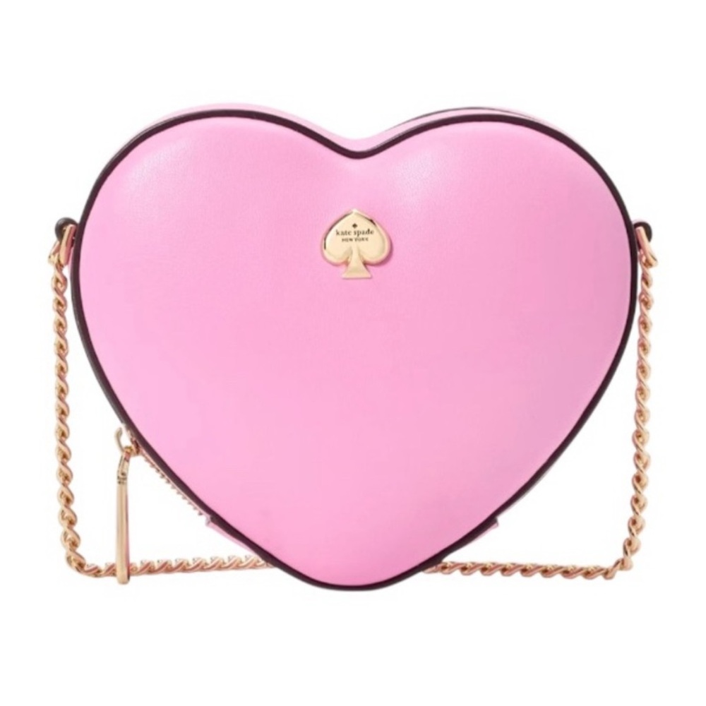 kate spade Pink Heart-Shaped Crossbody with Gold Chain